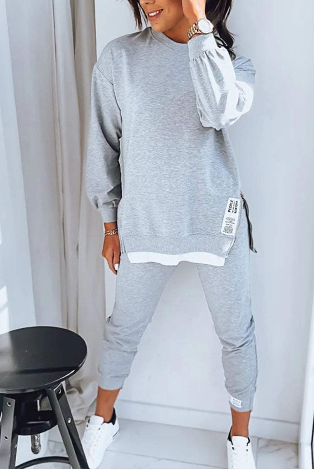 Elegantes Sweatshirt- und Hosen-Set für Damen