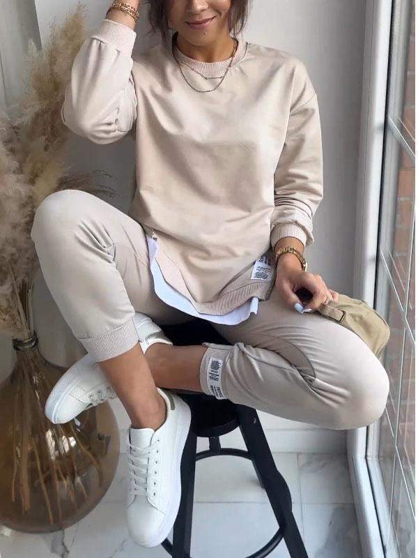 Elegantes Sweatshirt- und Hosen-Set für Damen