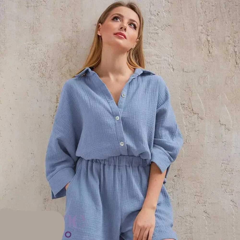 Rosa Baumwoll-Pyjama-Set - Mila