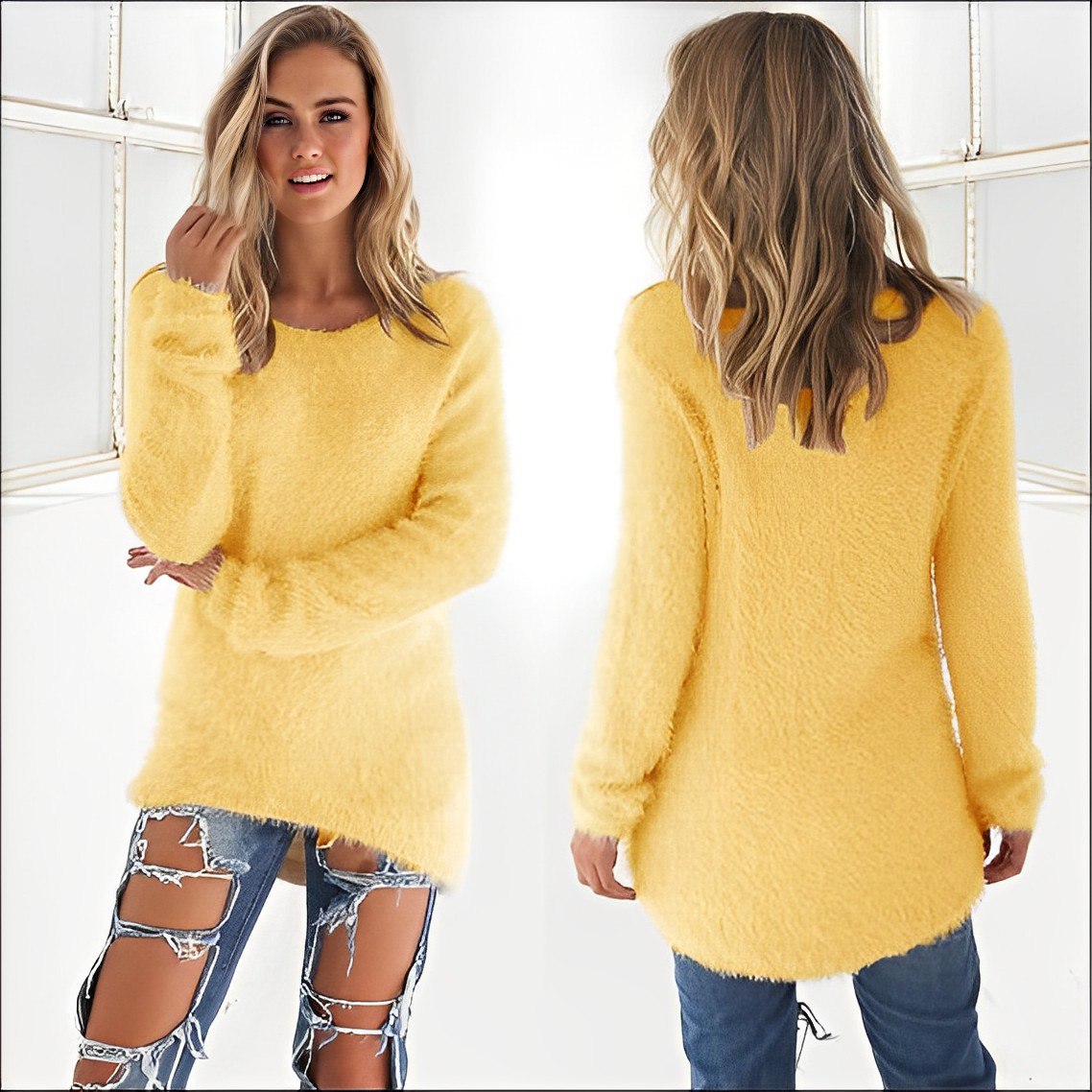 Phoebe | Lässiger langärmeliger Pullover mit O-Ausschnitt