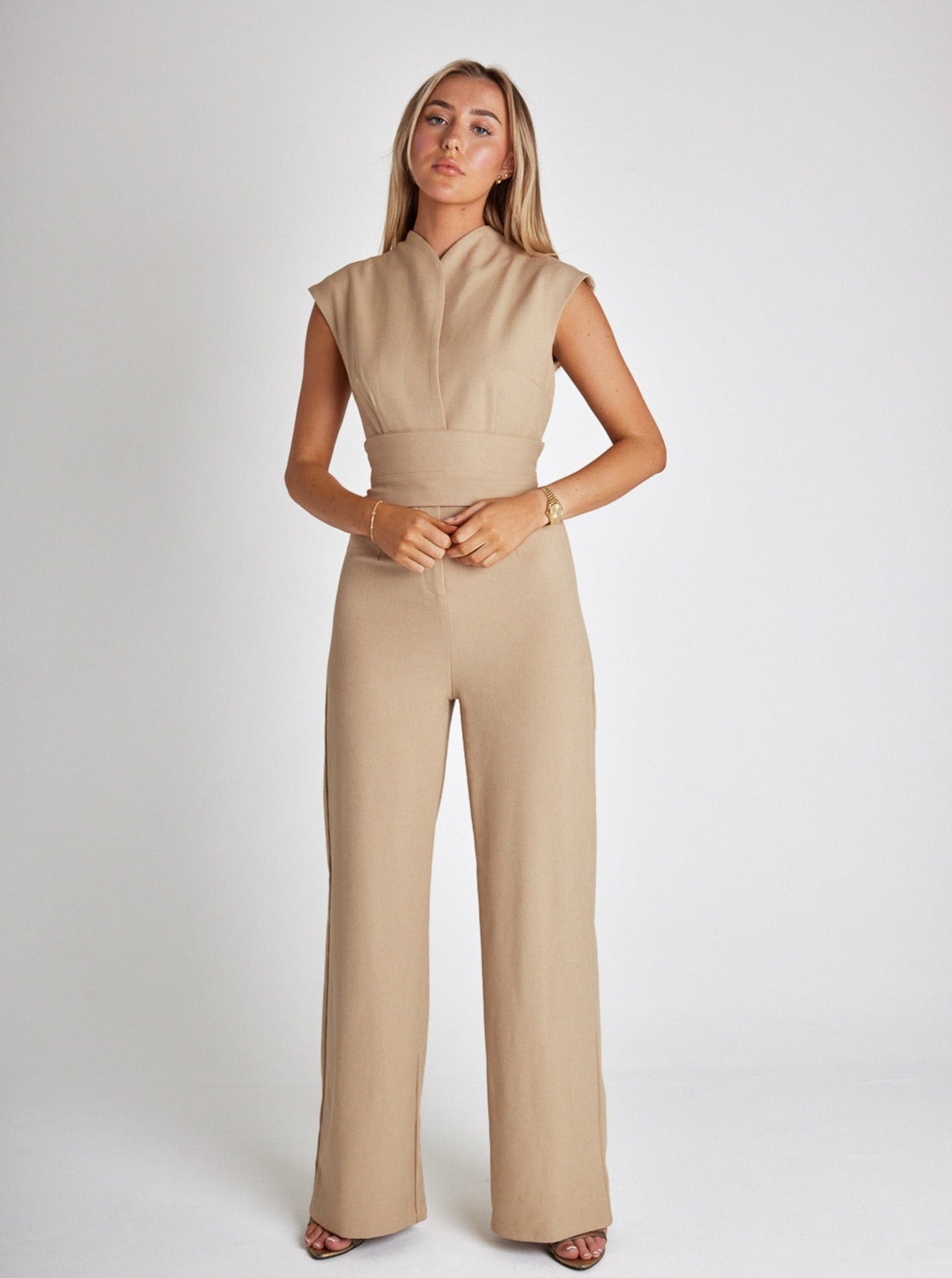 Schwarzer Hochtaillen-Jumpsuit - Julia