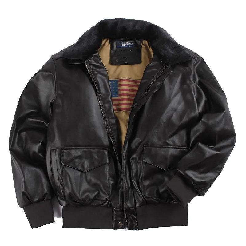 Winter Vintage Leder Motorradjacke für Männer