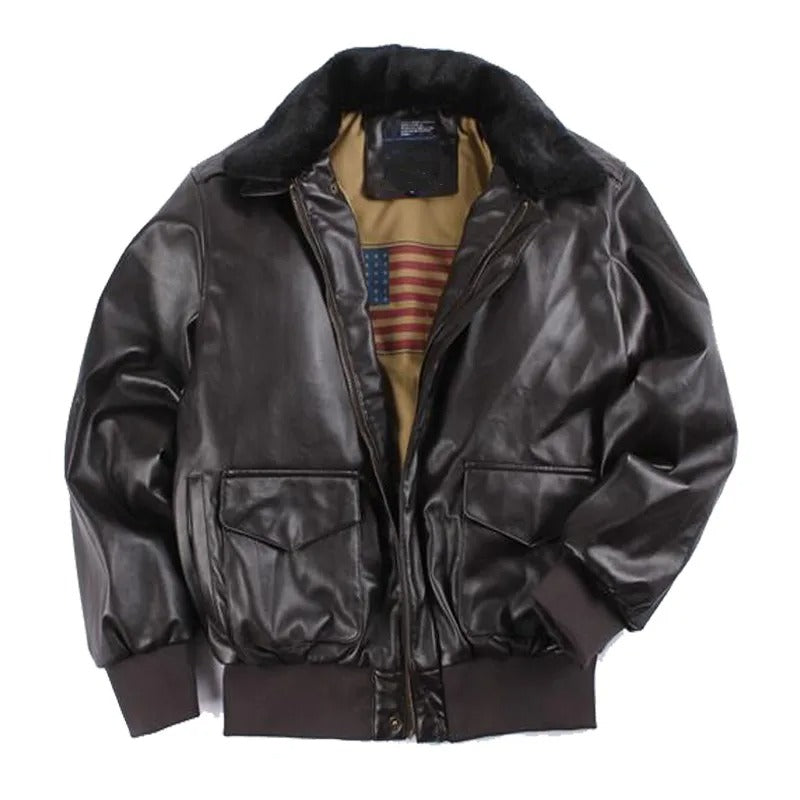 Winter Vintage Leder Motorradjacke für Männer